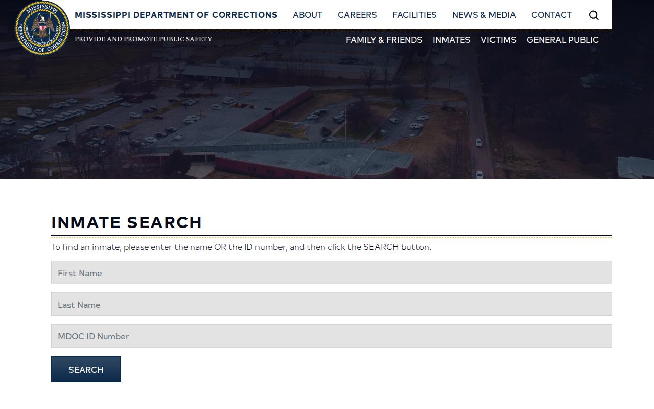 Lee County state-custody record path through the MDOC inmate search