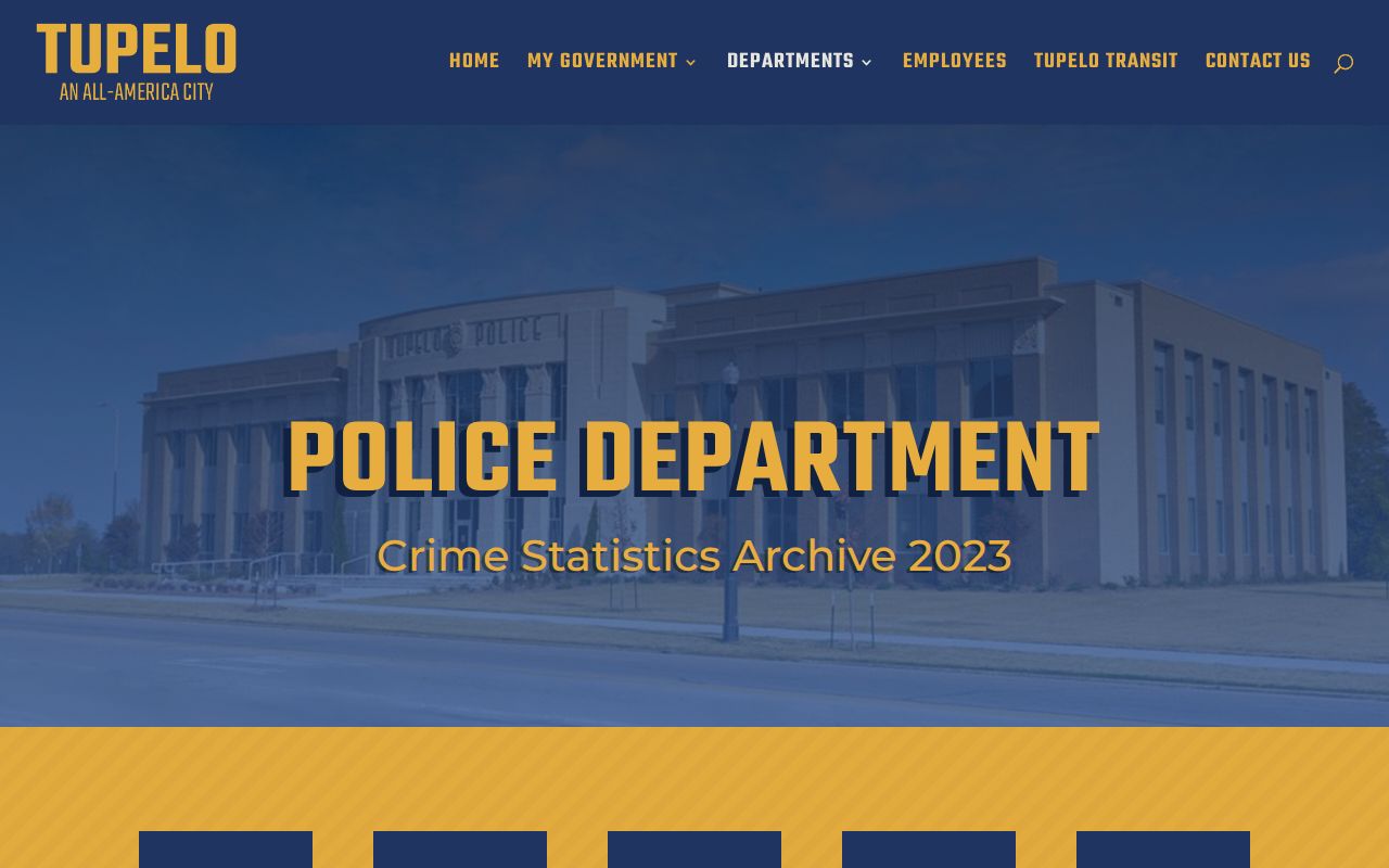 Tupelo Police Department weekly crime statistics archive for city incident records